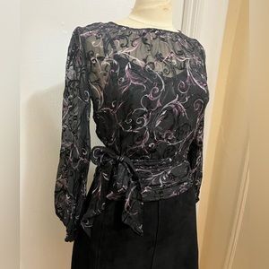 White House Black Market Purple Burnout Blouse